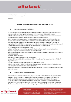 Általános értékesítési feltételek Aliplast Sp. z o.o.