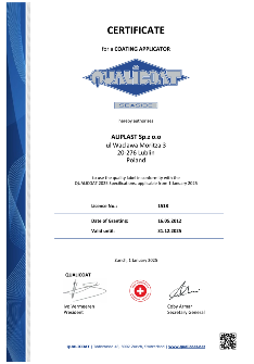 ALIPLAST QUALICOAT SEASIDE - EN - TANÚSÍTVÁNY