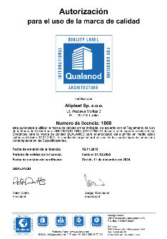  Aliplast Qualanod - ESP - TANÚSÍTVÁNY
