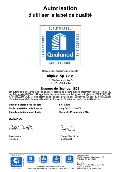  Aliplast Qualanod - FR - TANÚSÍTVÁNY
