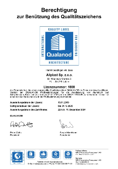  Aliplast Qualanod - GE - TANÚSÍTVÁNY