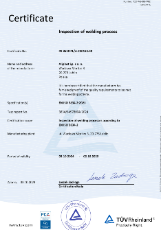 Aliplast Sp. z o.o. EN ISO 3834 - EN - TANÚSÍTVÁNY