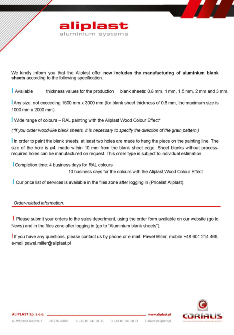 FORMATIZÁLT ALUMÍNIUMLEMEZEK - INFORMÁCIÓK