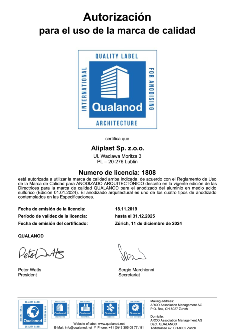ALIPLAST QUALANOD - ES - TANÚSÍTVÁNY