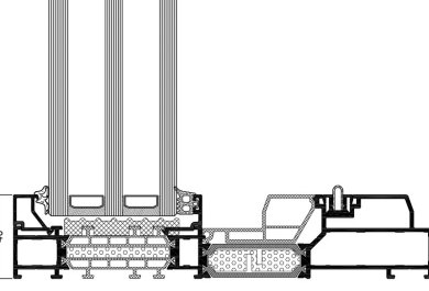 az INFERNO Monorail rendszerű ajtókeret metszete (MG610)